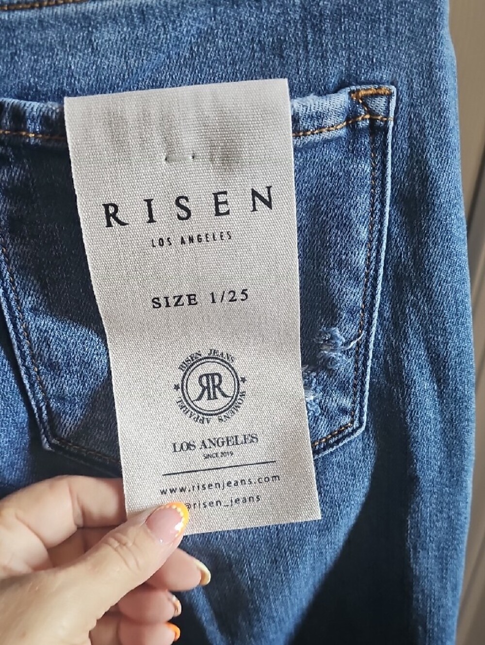 Risen Women's Blue Tummy Control Wide Leg Jeans - Picture 7 of 9